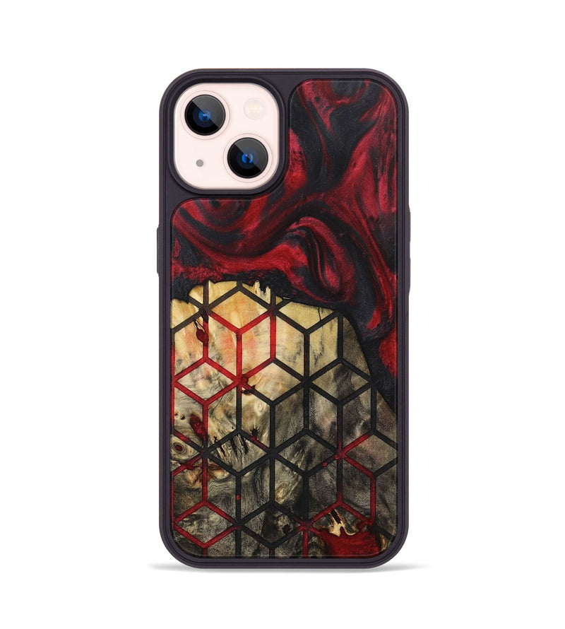 iPhone 14 Wood+Resin Phone Case - Nataly (Pattern, 715249)