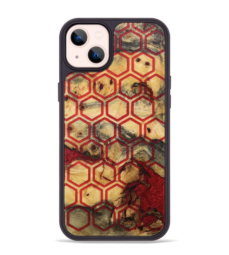 iPhone 14 Plus Wood+Resin Phone Case - Rosa (Pattern, 715250)