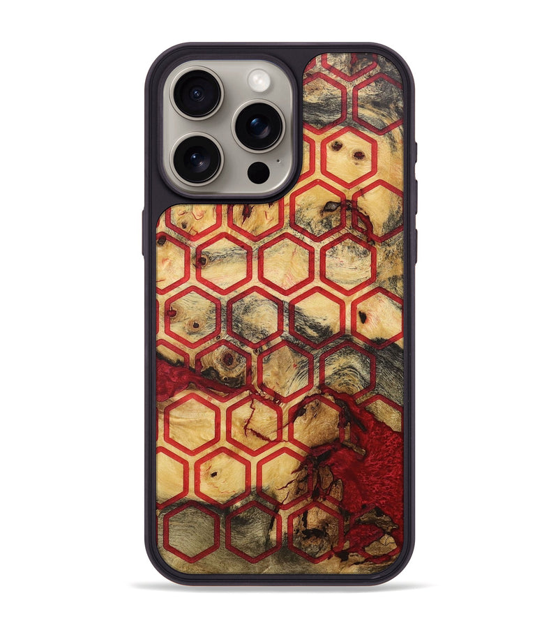 iPhone 15 Pro Max Wood+Resin Phone Case - Rosa (Pattern, 715250)