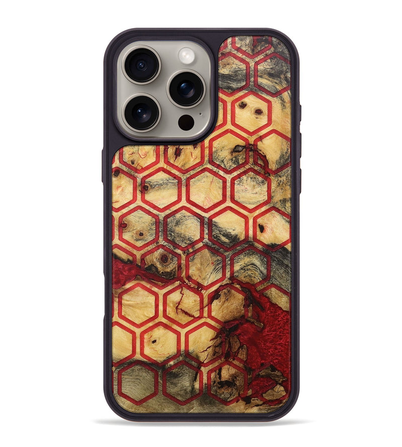 iPhone 16 Pro Max Wood+Resin Phone Case - Rosa (Pattern, 715250)