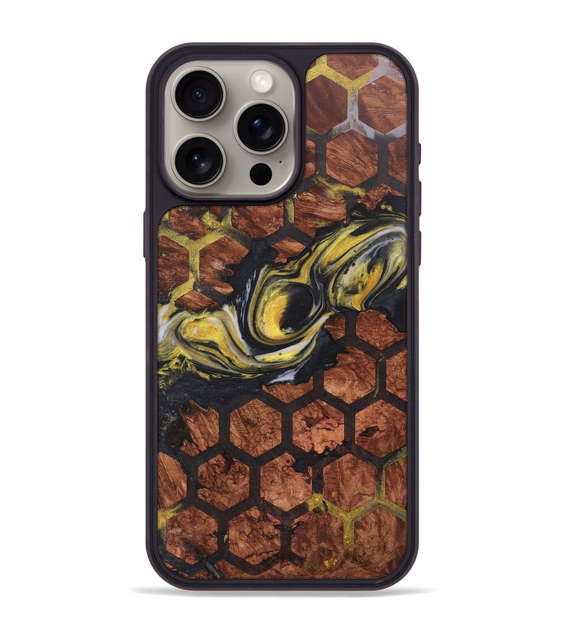 iPhone 15 Pro Max Wood+Resin Phone Case - Keisha (Pattern, 715252)