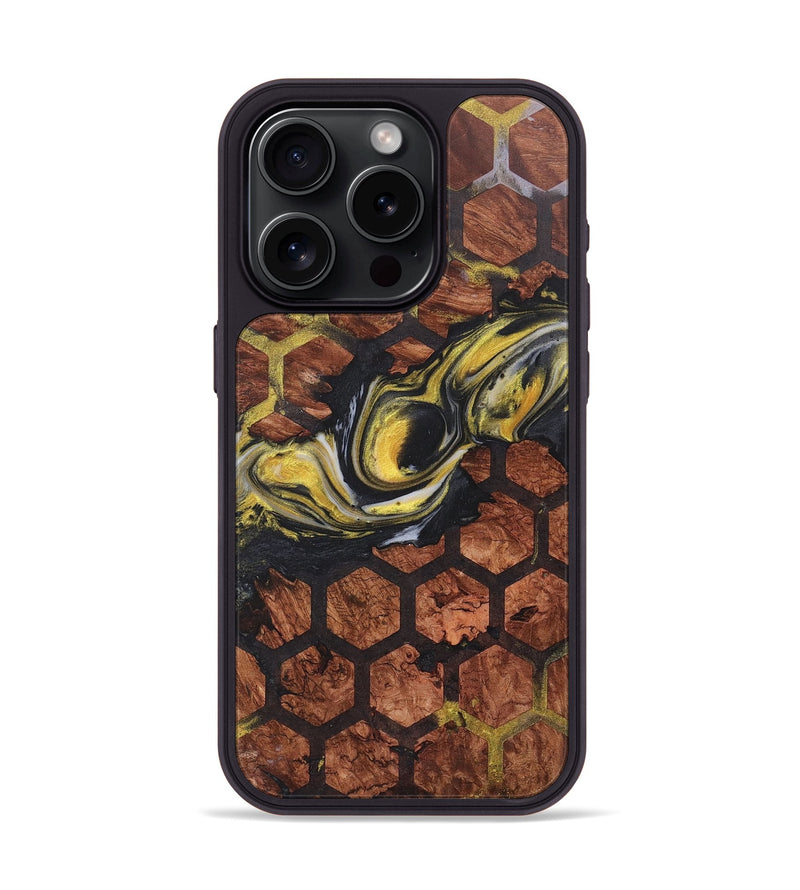 iPhone 15 Pro Wood+Resin Phone Case - Keisha (Pattern, 715252)