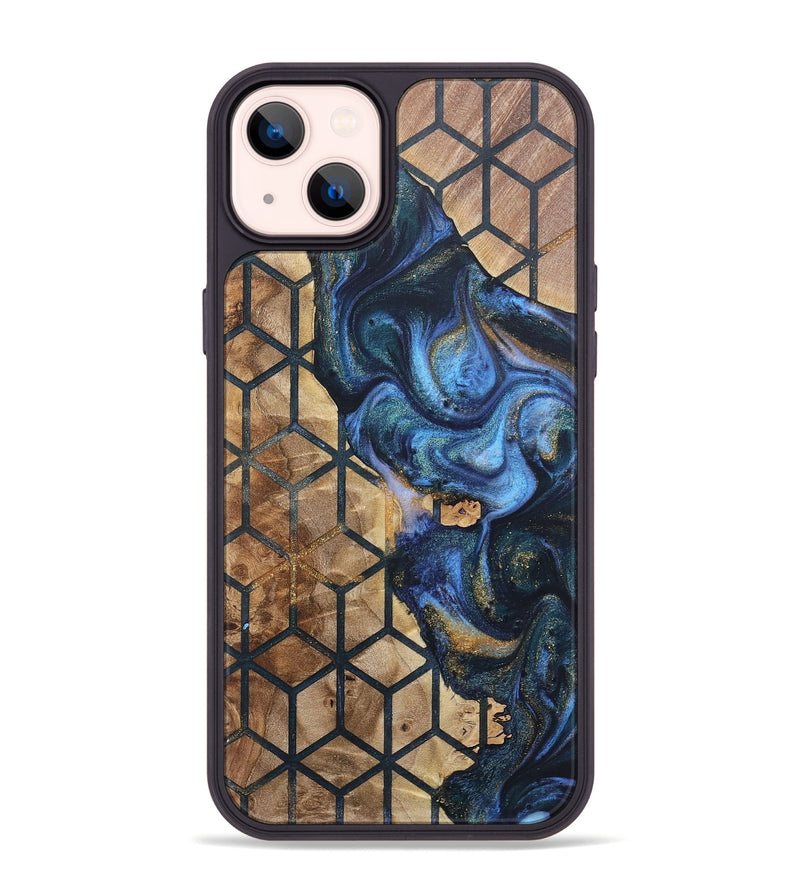 iPhone 14 Plus Wood+Resin Phone Case - Leah (Pattern, 715253)