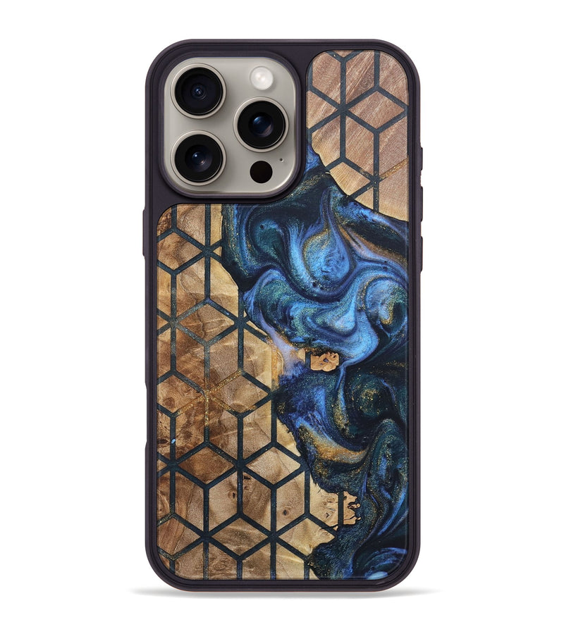 iPhone 16 Pro Max Wood+Resin Phone Case - Leah (Pattern, 715253)