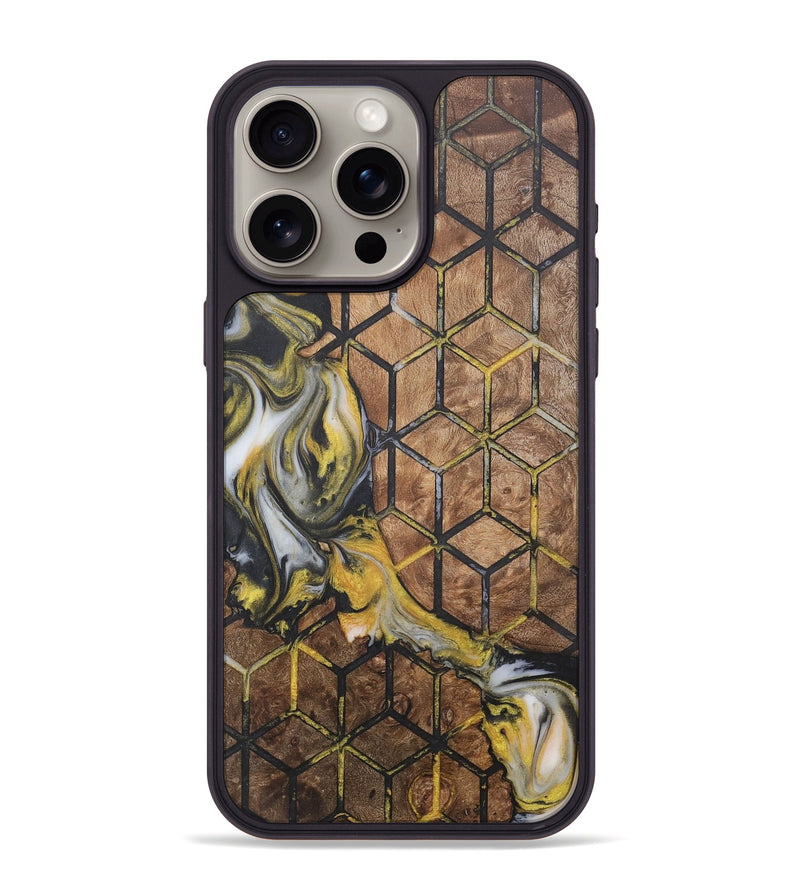 iPhone 15 Pro Max Wood+Resin Phone Case - Owen (Pattern, 715255)