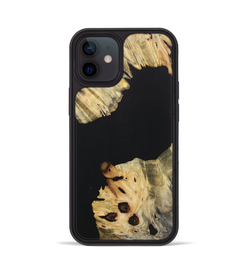 iPhone 12 Wood+Resin Phone Case - Beckham (Pure Black, 715301)