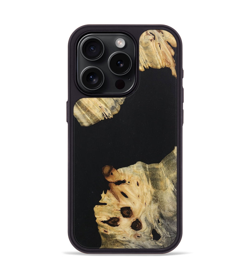 iPhone 15 Pro Wood+Resin Phone Case - Beckham (Pure Black, 715301)