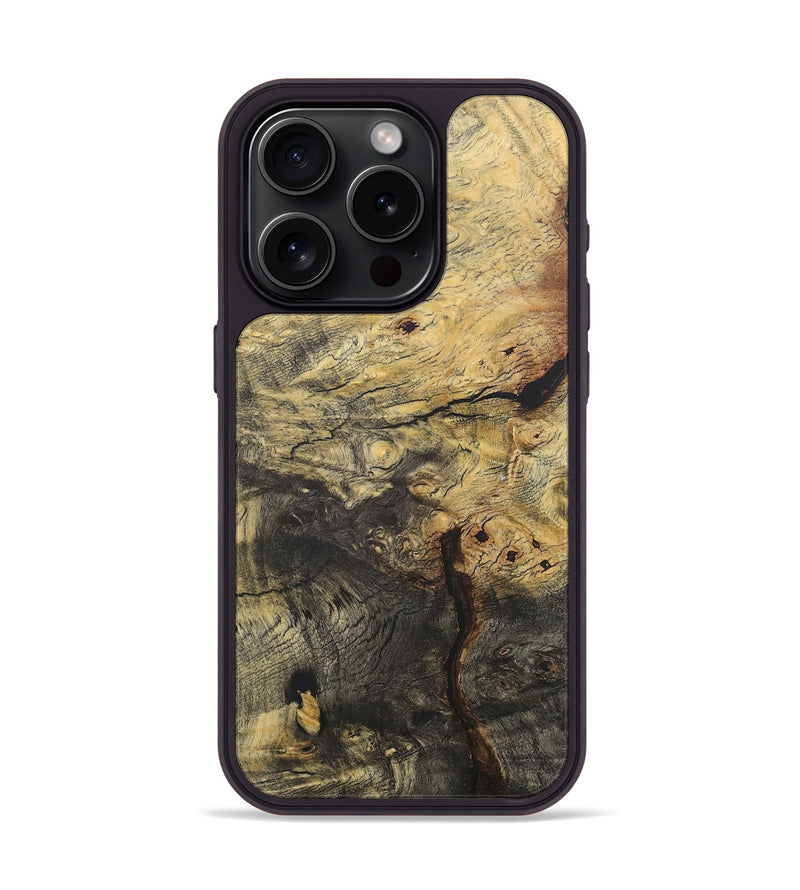 iPhone 15 Pro Wood+Resin Phone Case - Tamra (Wood Burl, 715318)