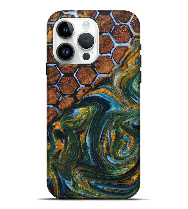 iPhone 15 Pro Max Wood+Resin Live Edge Phone Case - Brooklyn (Pattern, 715334)