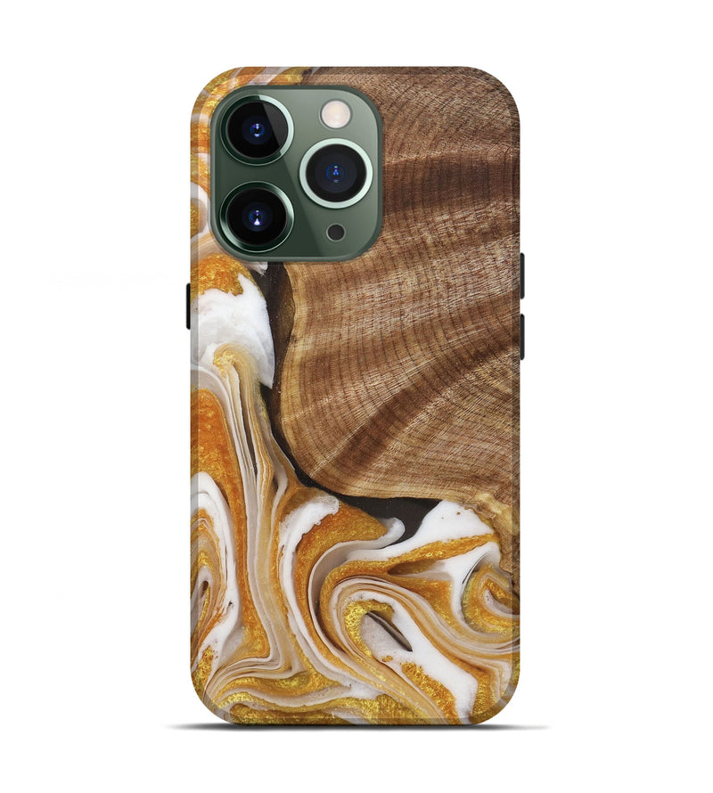 iPhone 13 Pro Wood+Resin Live Edge Phone Case - Deja (Black & White, 715358)