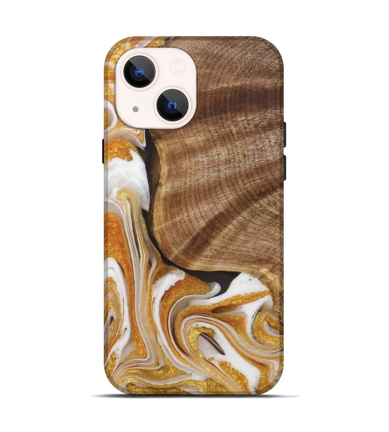 iPhone 14 Wood+Resin Live Edge Phone Case - Deja (Black & White, 715358)