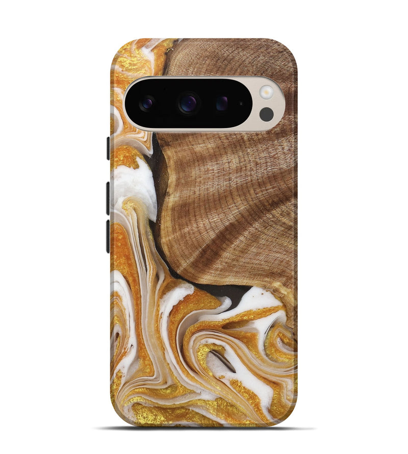 Pixel 9 Wood+Resin Live Edge Phone Case - Deja (Black & White, 715358)