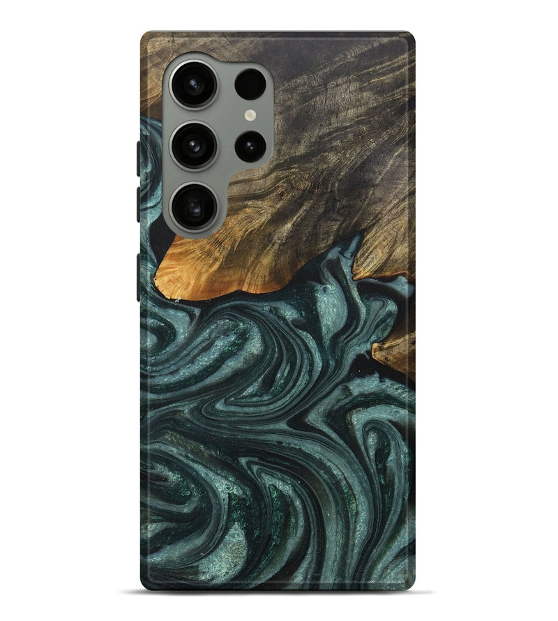 Galaxy S24 Ultra Wood+Resin Live Edge Phone Case - Natalia (Green, 715360)