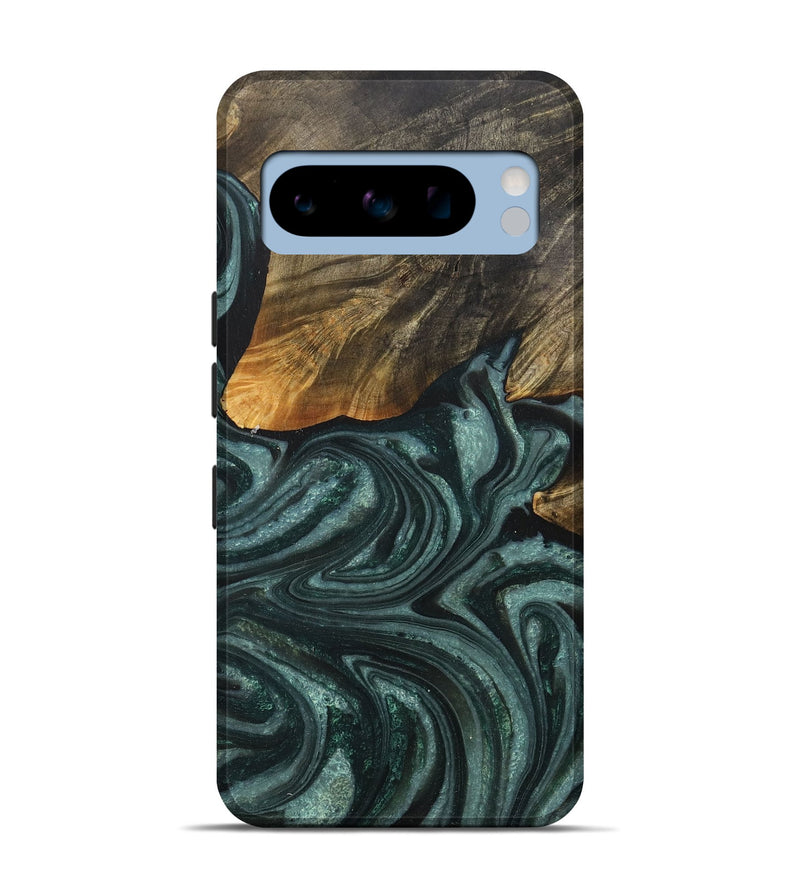 Pixel 8 Pro Wood+Resin Live Edge Phone Case - Natalia (Green, 715360)