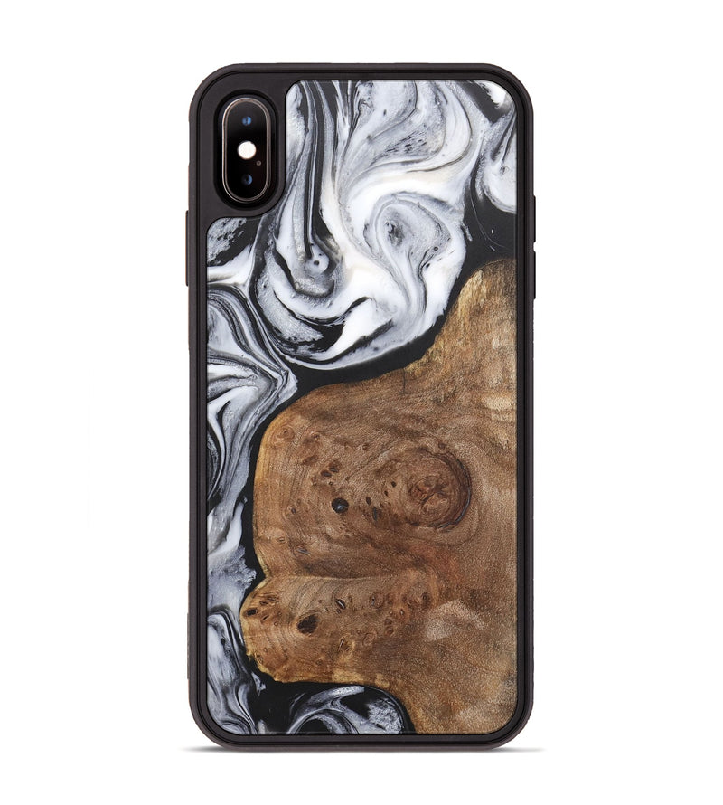 iPhone Xs Max Wood+Resin Phone Case - Isabelle (Black & White, 715456)