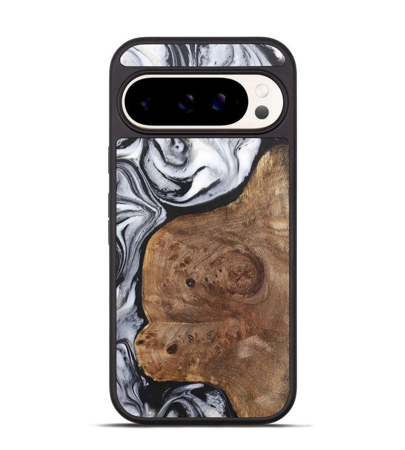 Pixel 9 Pro Wood+Resin Phone Case - Isabelle (Black & White, 715456)