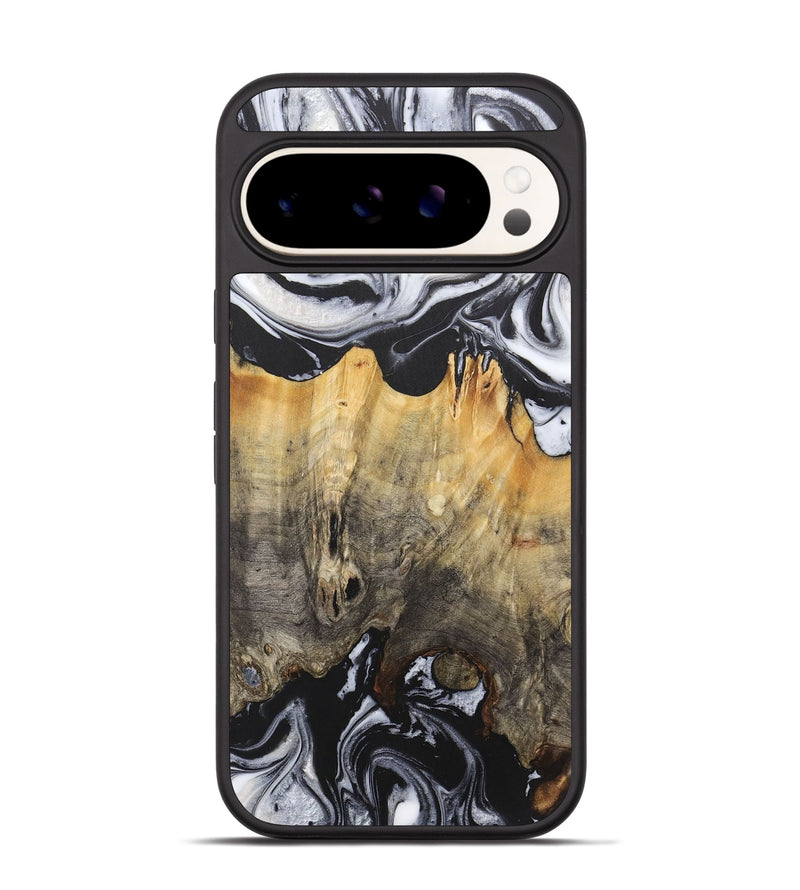 Pixel 9 Wood+Resin Phone Case - Damian (Black & White, 715457)