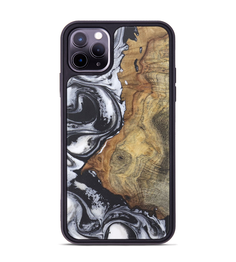 iPhone 11 Pro Max Wood+Resin Phone Case - Anaya (Black & White, 715498)