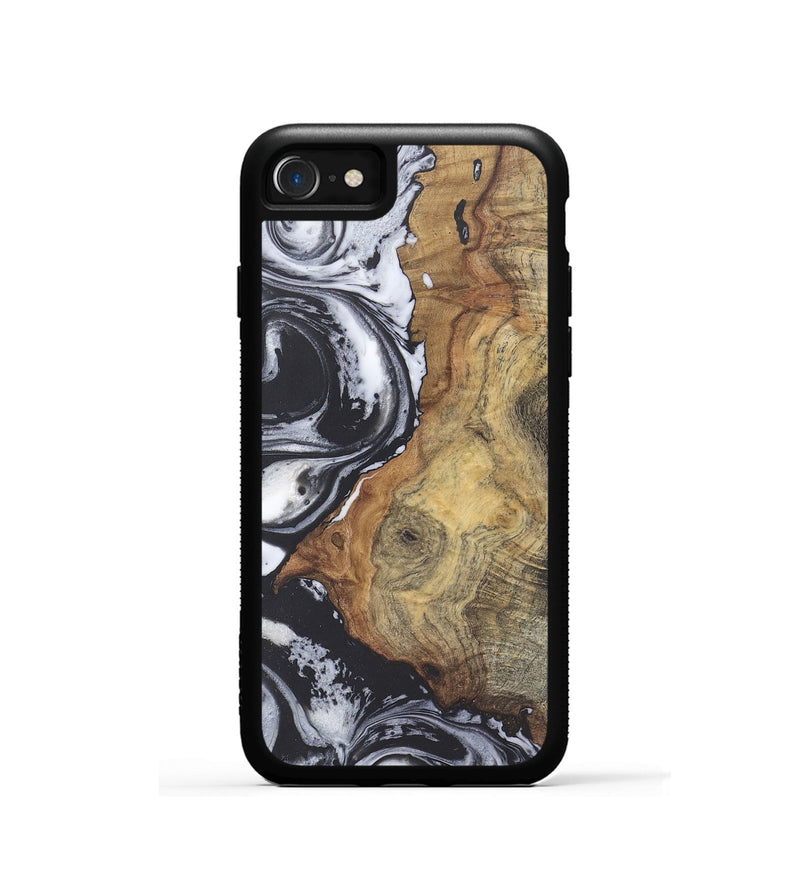 iPhone SE Wood+Resin Phone Case - Anaya (Black & White, 715498)