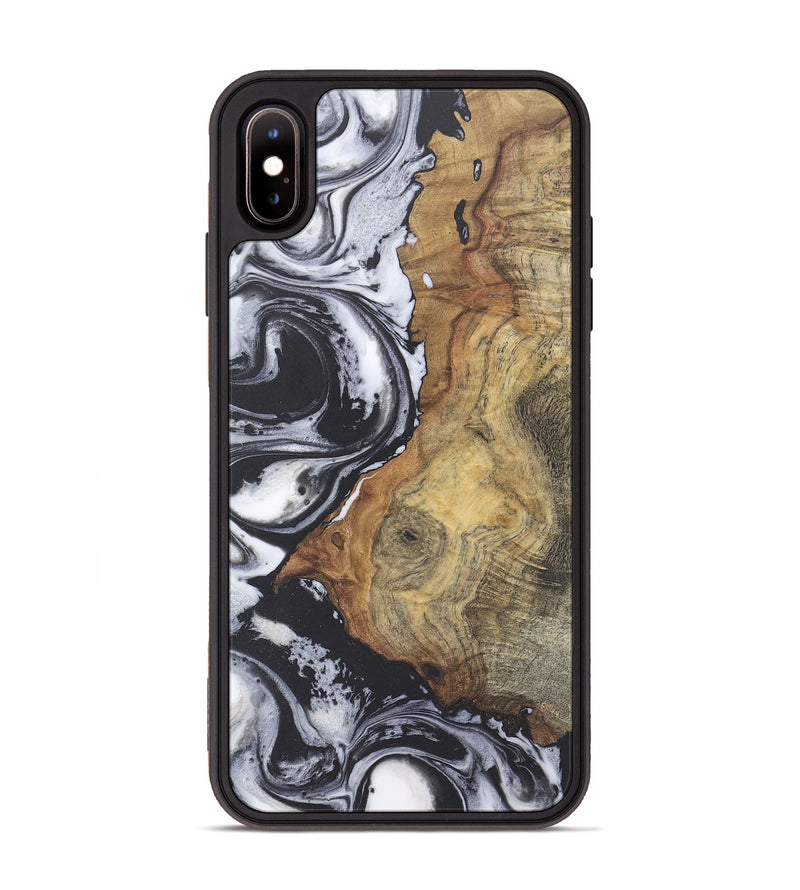 iPhone Xs Max Wood+Resin Phone Case - Anaya (Black & White, 715498)