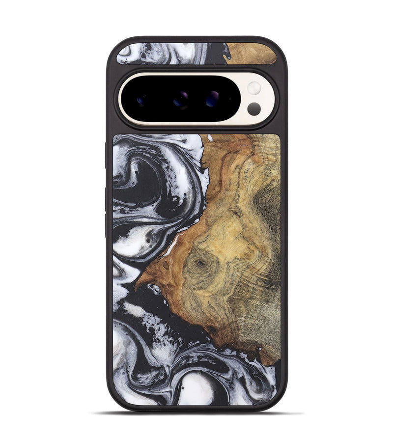 Pixel 9 Pro Wood+Resin Phone Case - Anaya (Black & White, 715498)