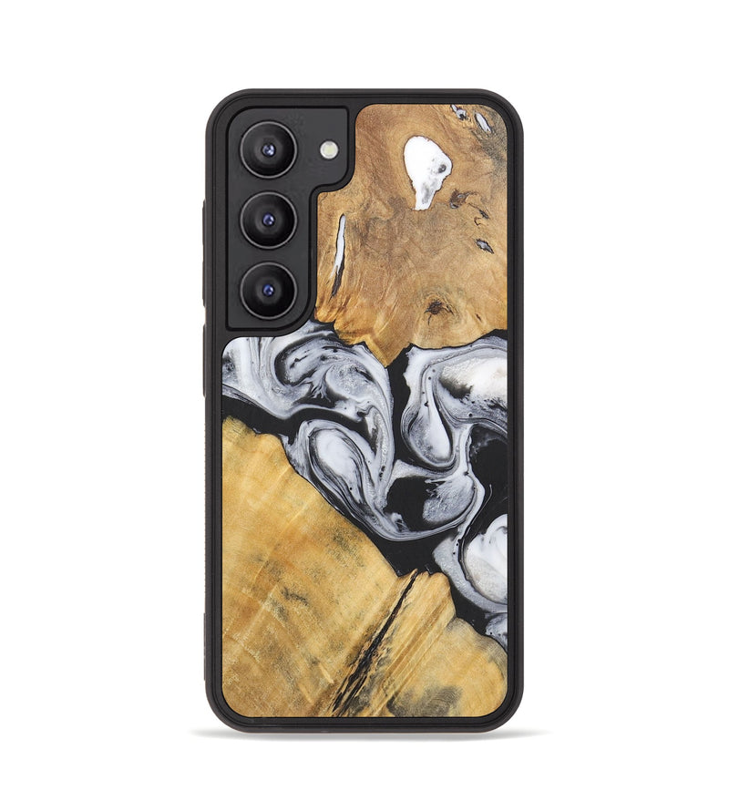 Galaxy S23 Wood+Resin Phone Case - Virgil (Black & White, 715499)