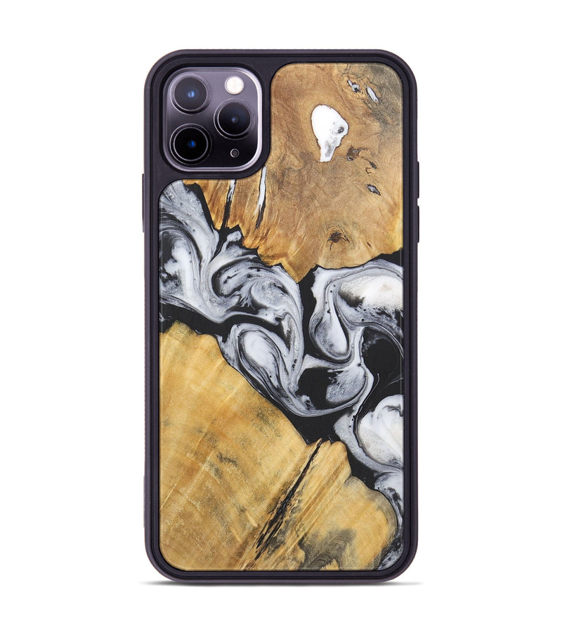 iPhone 11 Pro Max Wood+Resin Phone Case - Virgil (Black & White, 715499)