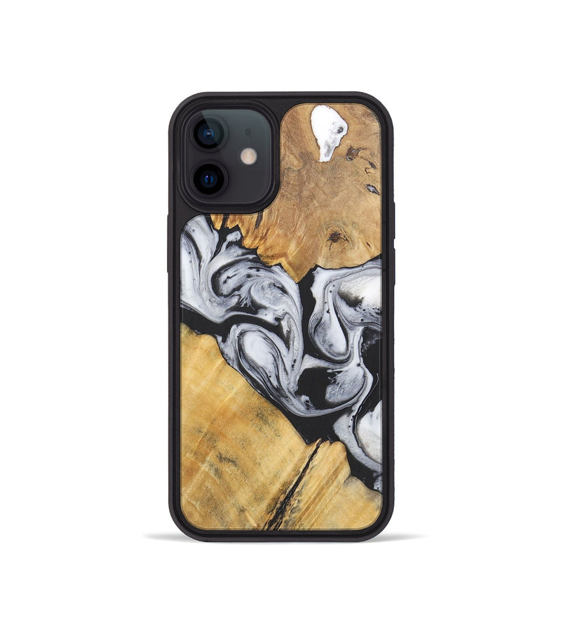 iPhone 12 mini Wood+Resin Phone Case - Virgil (Black & White, 715499)