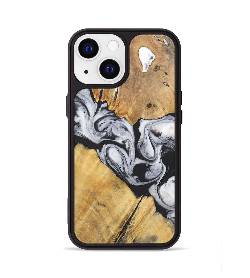 iPhone 13 Wood+Resin Phone Case - Virgil (Black & White, 715499)