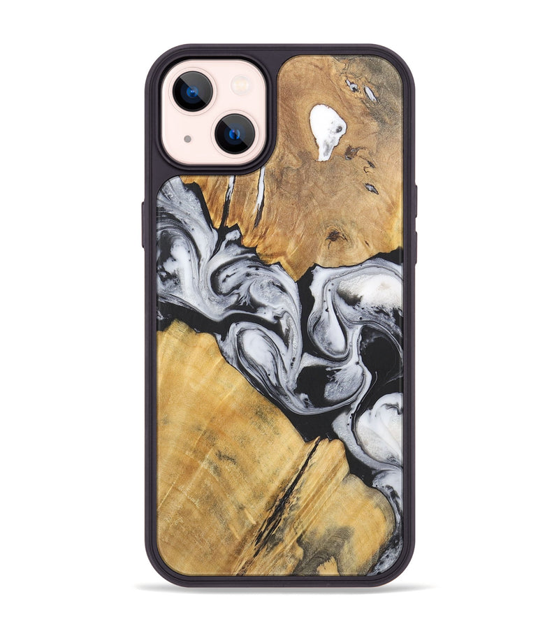 iPhone 14 Plus Wood+Resin Phone Case - Virgil (Black & White, 715499)