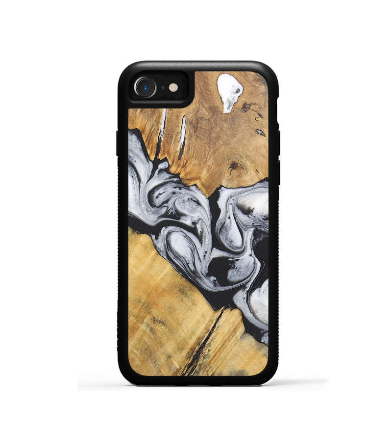 iPhone SE Wood+Resin Phone Case - Virgil (Black & White, 715499)