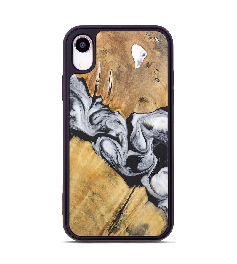 iPhone Xr Wood+Resin Phone Case - Virgil (Black & White, 715499)