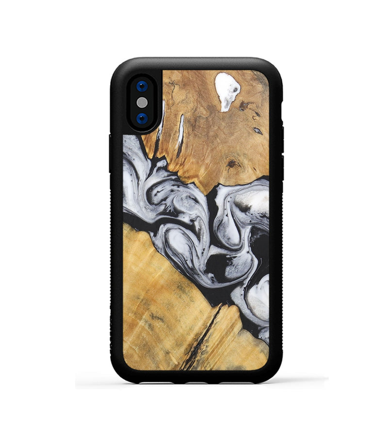 iPhone Xs Wood+Resin Phone Case - Virgil (Black & White, 715499)