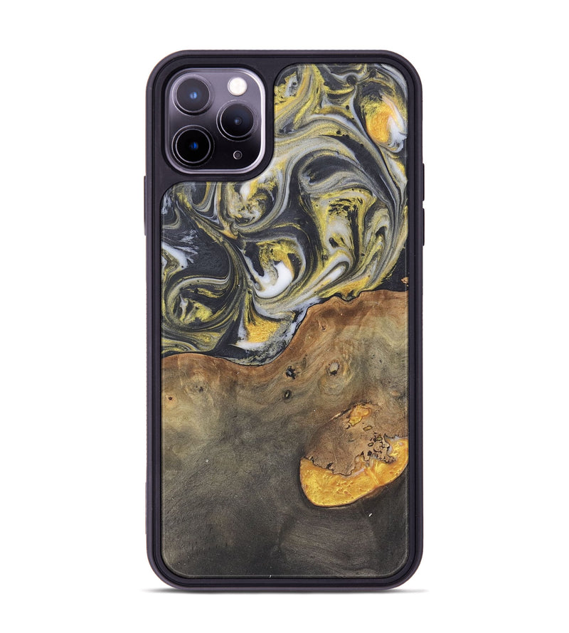 iPhone 11 Pro Max Wood+Resin Phone Case - Elyse (Black & White, 715506)