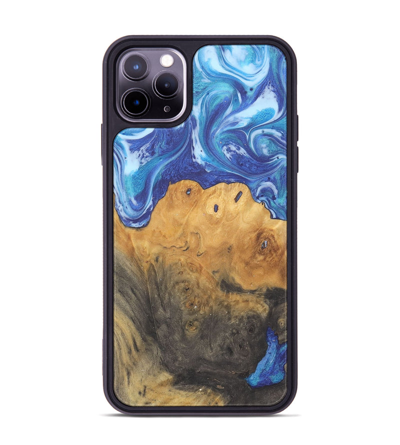 iPhone 11 Pro Max Wood+Resin Phone Case - Marla (Blue, 715527)