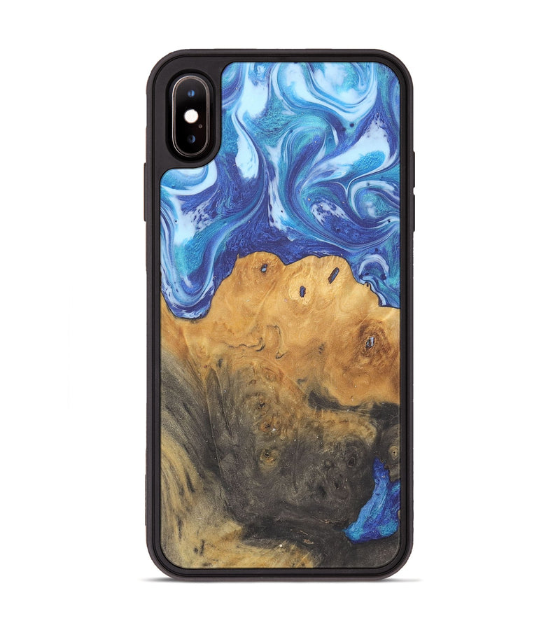 iPhone Xs Max Wood+Resin Phone Case - Marla (Blue, 715527)