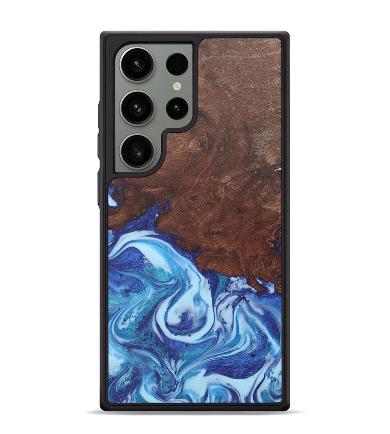 Galaxy S24 Ultra Wood+Resin Phone Case - Caitlyn (Blue, 715529)