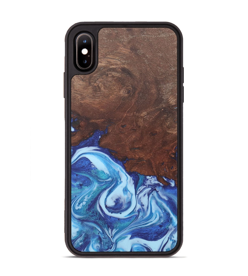 iPhone Xs Max Wood+Resin Phone Case - Caitlyn (Blue, 715529)