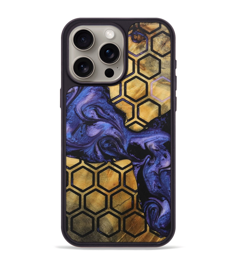 iPhone 15 Pro Max Wood+Resin Phone Case - Teri (Pattern, 715594)