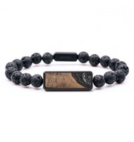 Lava Bead Wood+Resin Bracelet - Iker (Black & White, 715663)