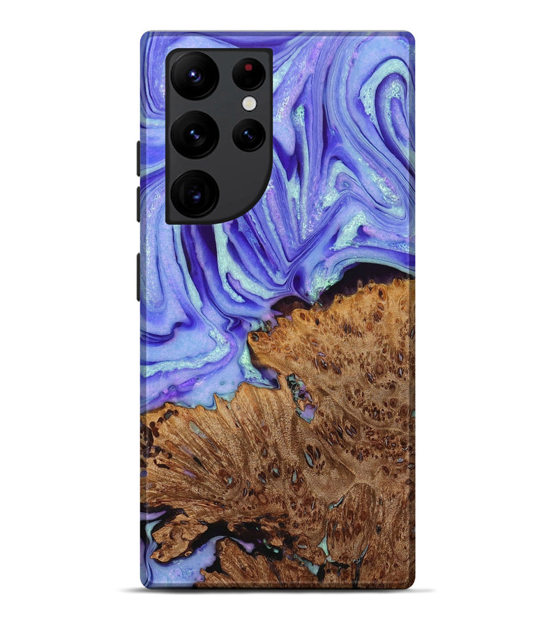 Galaxy S22 Ultra Wood+Resin Live Edge Phone Case - Colin (Purple, 715818)