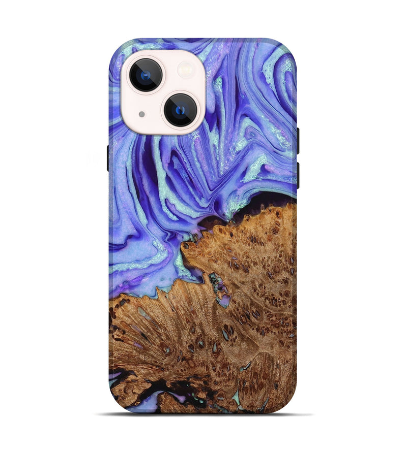 iPhone 14 Wood+Resin Live Edge Phone Case - Colin (Purple, 715818)