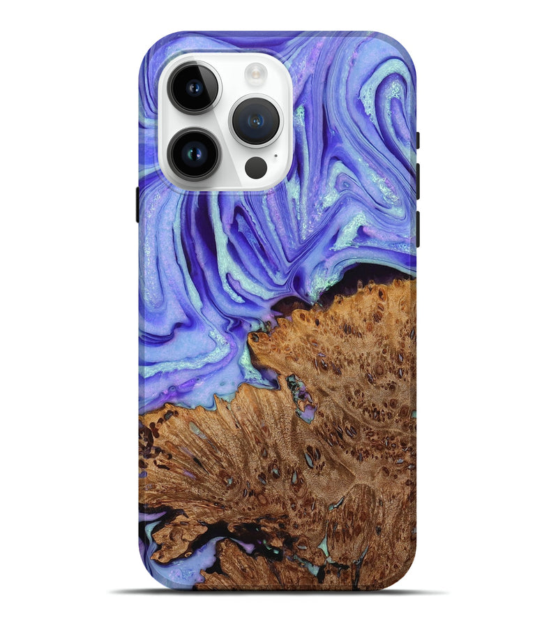 iPhone 15 Pro Max Wood+Resin Live Edge Phone Case - Colin (Purple, 715818)