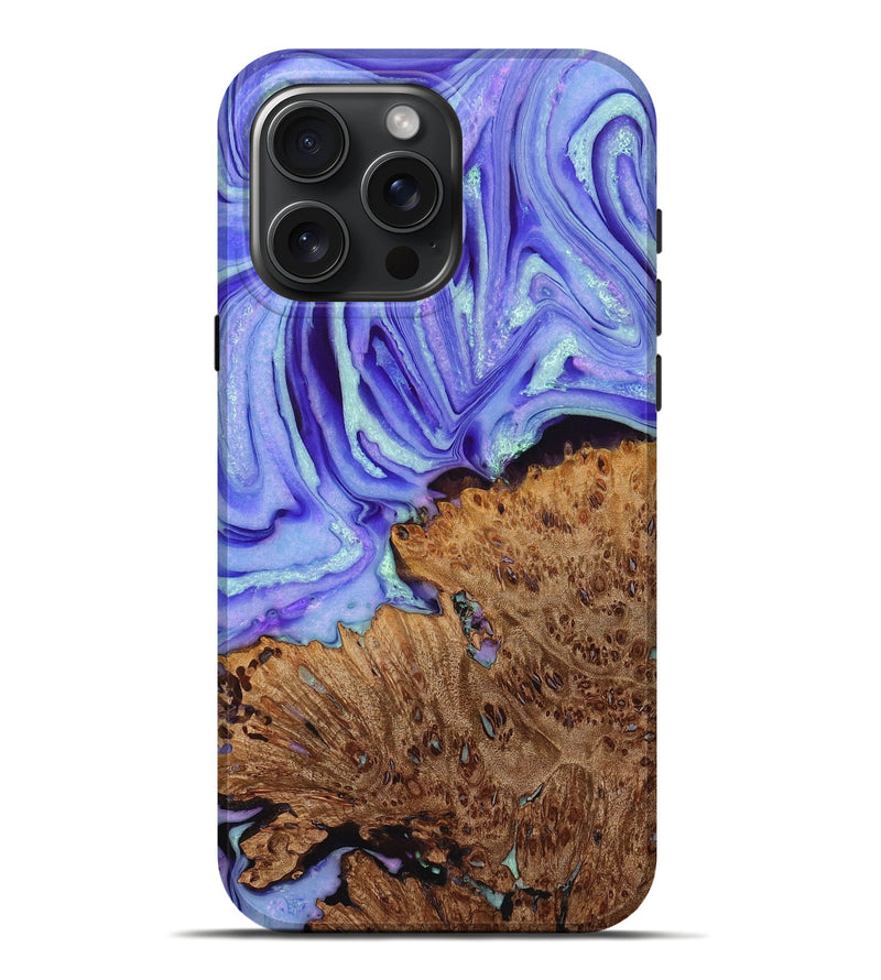 iPhone 16 Pro Max Wood+Resin Live Edge Phone Case - Colin (Purple, 715818)