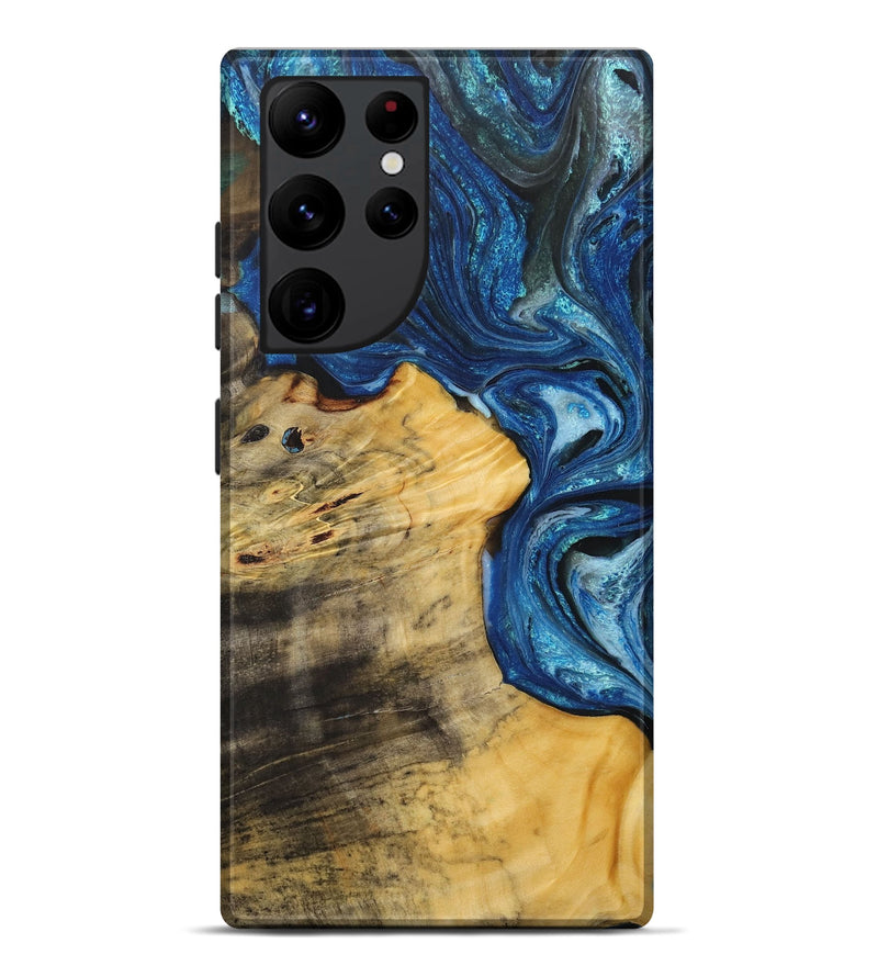 Galaxy S22 Ultra Wood+Resin Live Edge Phone Case - Sherri (Blue, 715825)