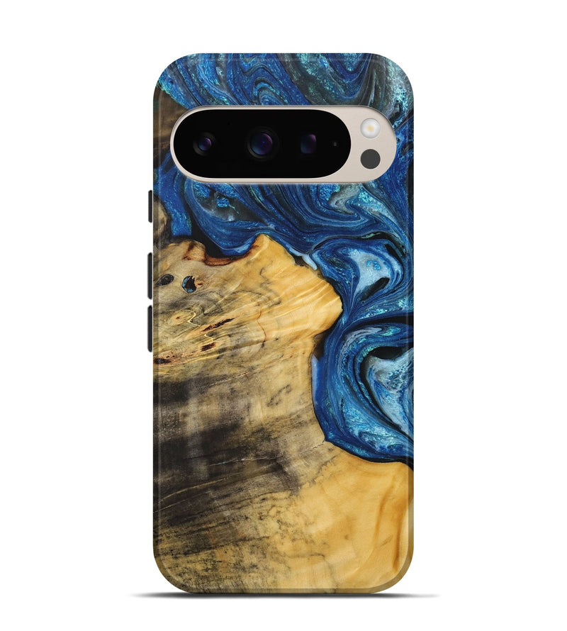 Pixel 9 Wood+Resin Live Edge Phone Case - Sherri (Blue, 715825)