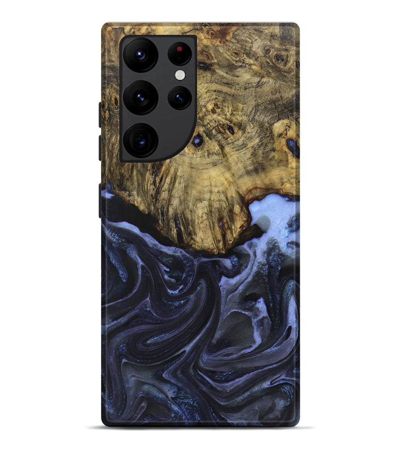 Galaxy S22 Ultra Wood+Resin Live Edge Phone Case - Jimmie (Blue, 715828)