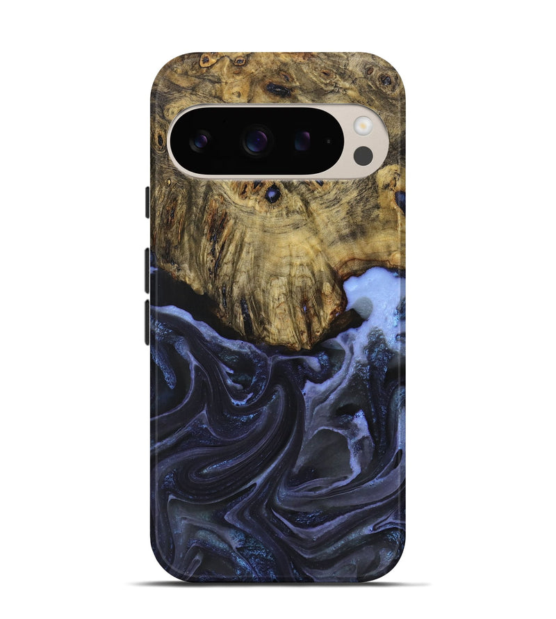 Pixel 9 Wood+Resin Live Edge Phone Case - Jimmie (Blue, 715828)