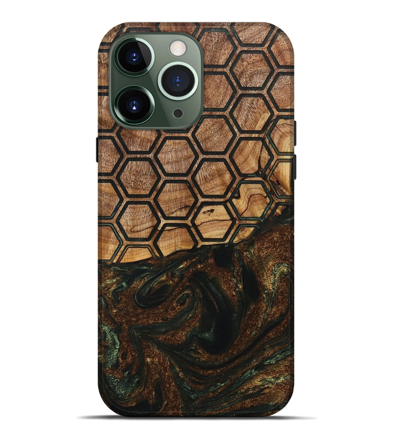 iPhone 13 Pro Max Wood+Resin Live Edge Phone Case - Aspen (Pattern, 715838)