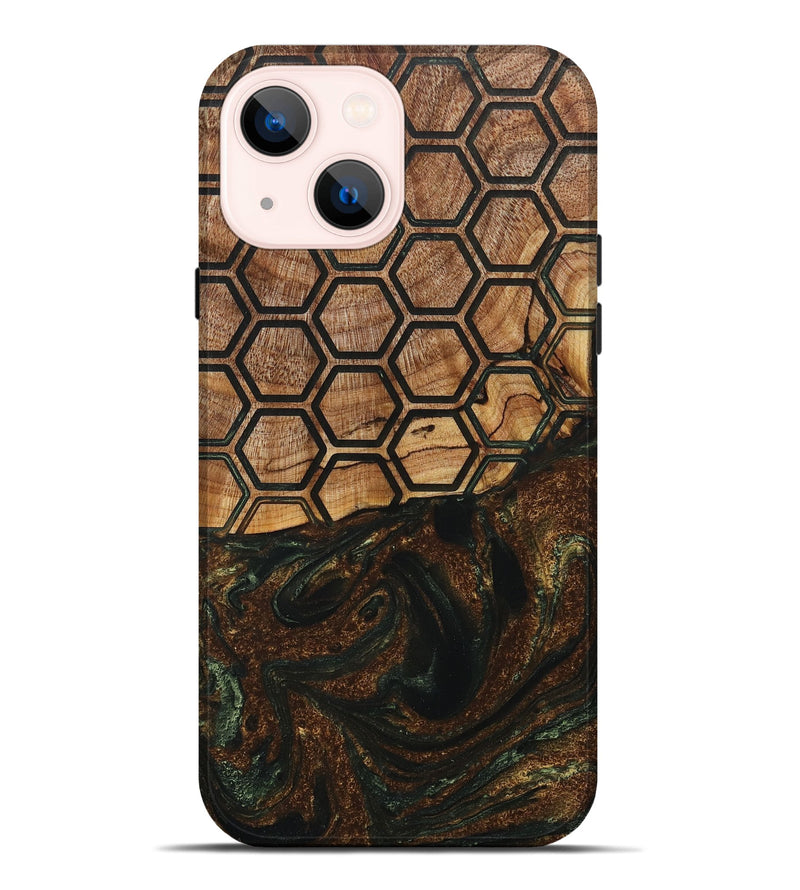 iPhone 14 Plus Wood+Resin Live Edge Phone Case - Aspen (Pattern, 715838)